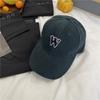 Letter baseball cap women's wide brim big head circumference black cap fashion couple retro face hat