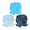 Silicone Resin Coaster Molds Holographic Cup Mat Epoxy Mold DIY Rose Flower Home Ornament Drink Mat Mold Craft Tool