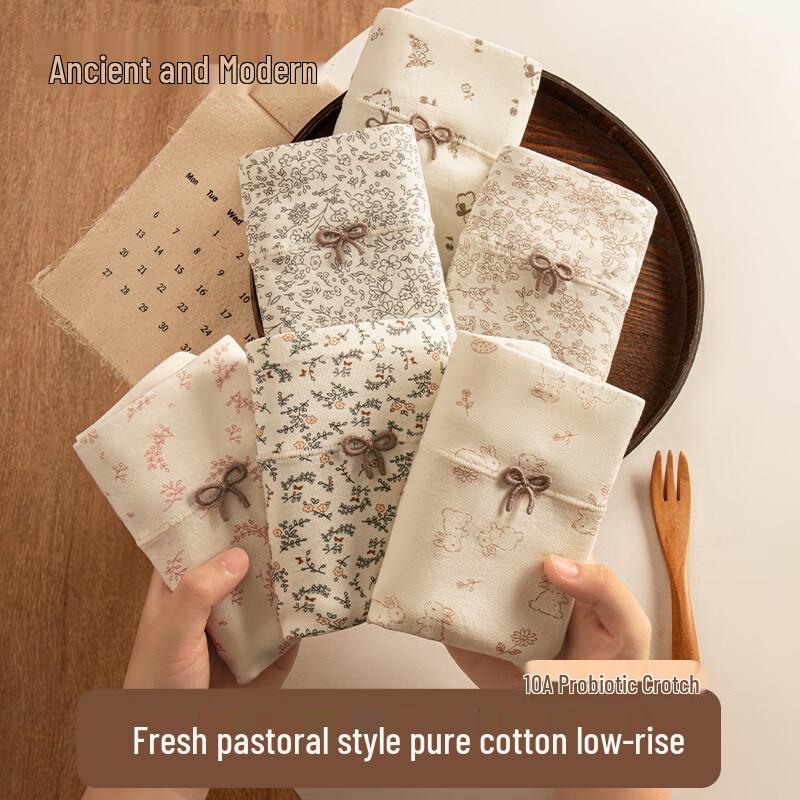 GUJIN Women's Mid-High Waist Cotton Antibacterial Boxer Briefs, 3-Pack