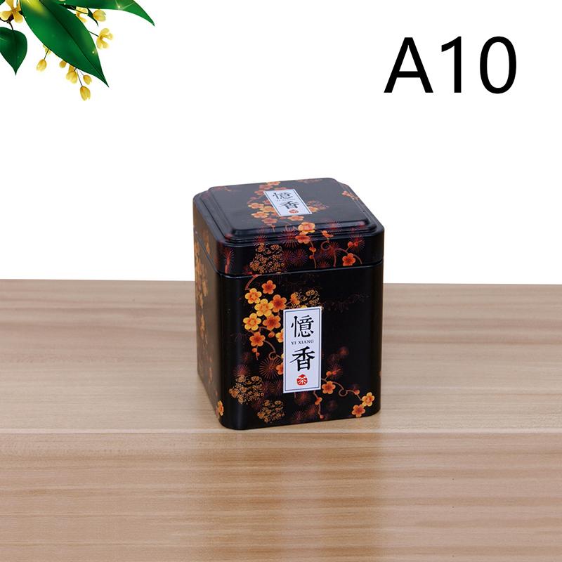 Mini Square Tinplate Storage Box Sealed Tea Caddy Small Coffee Jar Tea Leaves Container Cans Small Spices Storage Boxes