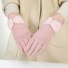 Solid Color Winter Velvet Gloves Keep Warm  Gloves Fashion Bowknot Mittens  Outdoor