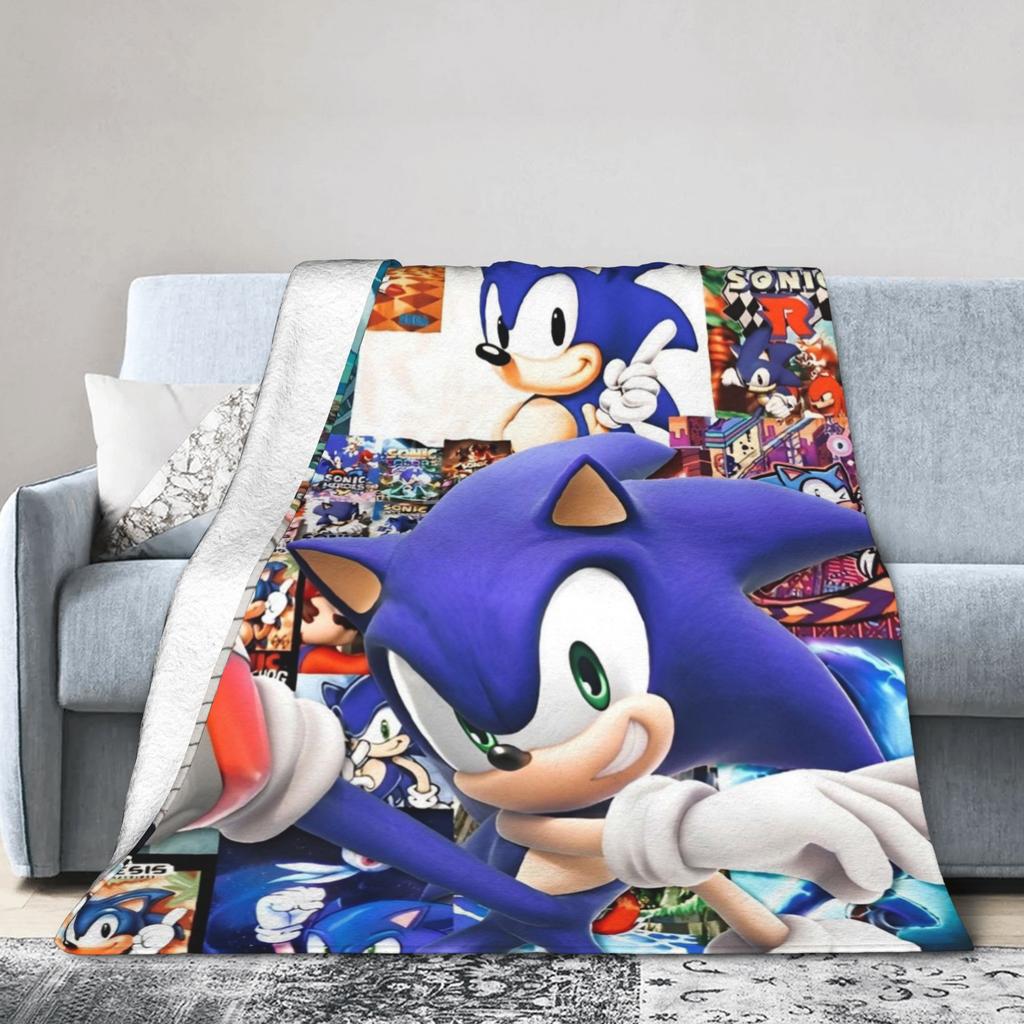 Shadow Game Knitted Blankets Soniced Cartoon Plush Throw Blankets Bed Sofa Personalised Soft Warm Bedspread