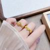 Medieval Vintage Brushed Qixi Festival Rose Opening Ring Women'S Light Luxury High Sense Niche Index Finger Ring