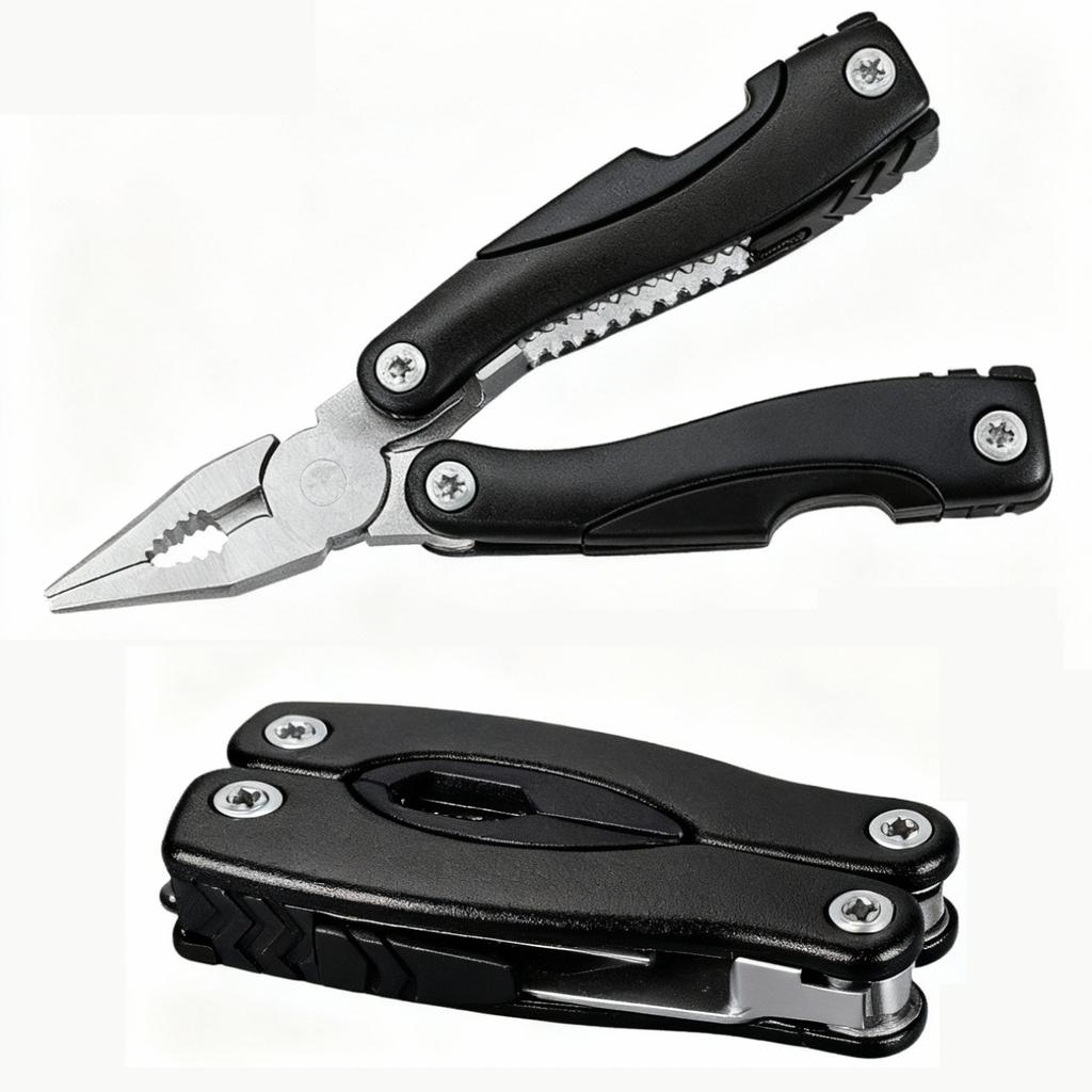 Outdoor portable multi-functional knife pliers, stainless steel multi-functional tool pliers, camping pocket mini EDC hand tools