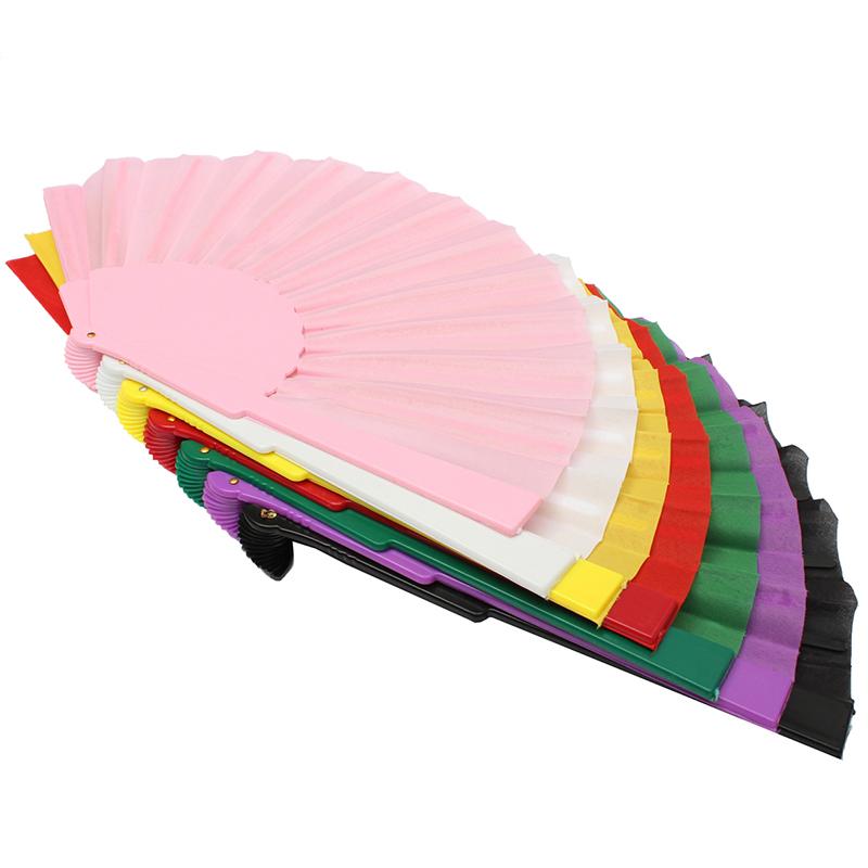 Potable Handheld Fabric Hand Folding Fan Outdoor Dancing Bridals Wedding Party