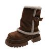 Spice girl small man heightening thick-soled snow boots women's 2025 winter new fashion versatile lamb wool warm cotton boots