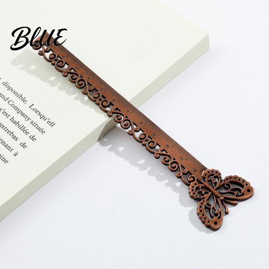 Classical Charm Bookmark Butterfly Ginkgo Ruler 2 in 1 Metal Measuring Page Marker