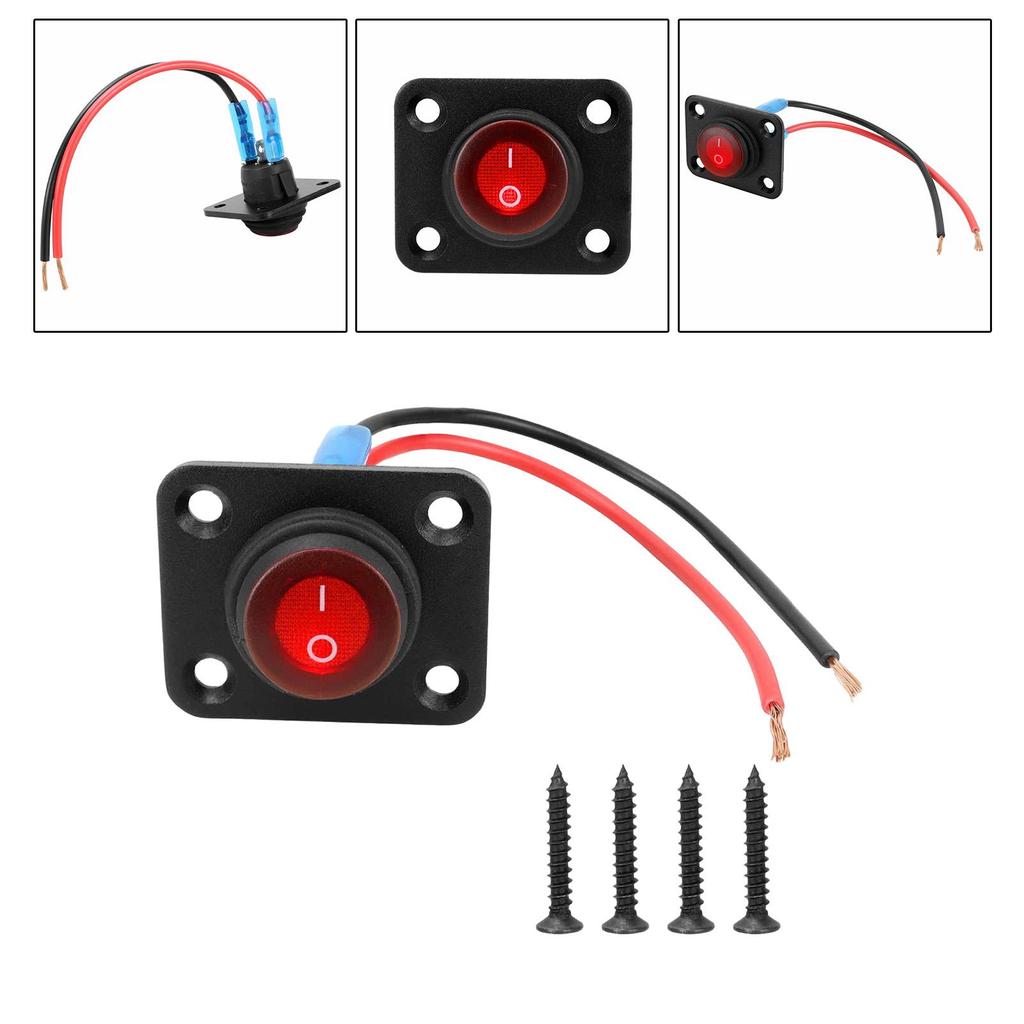 Rocker Switch Panel Red Light LED Panel Replaces Hardware Pre Wired on Off Toggle Switch for RV Work 12-24V Cars Yachts