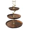 2/3-Layer Wooden Cupcake Stand Round Tiered Cake Display Stand For Birthday Party Dessert Table Fruit Plate Display Tray