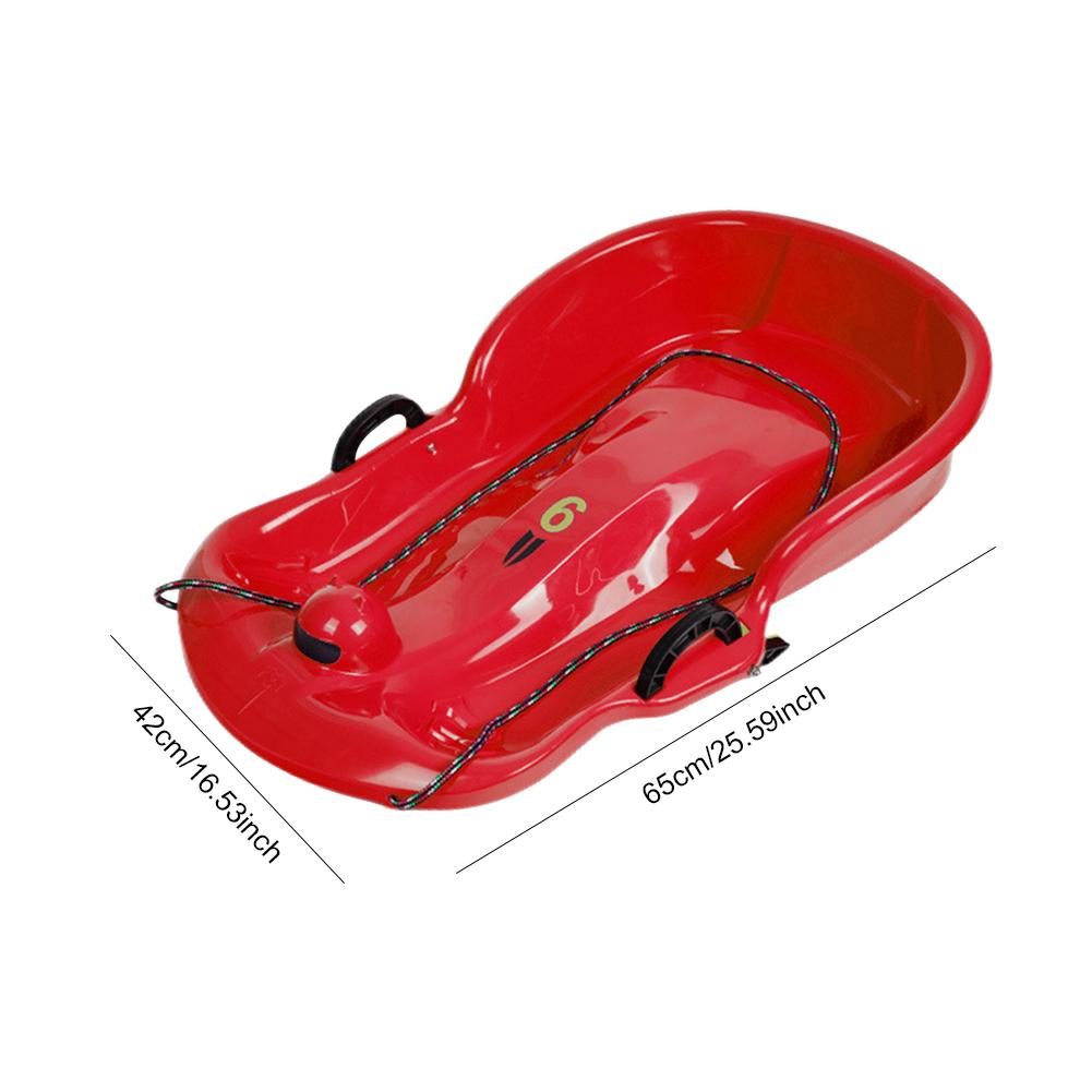 Plastic Snow Sled Snow Speeder Sled With Pull Rope Kid Downhill Sprinter Toboggan Snow Sled Solid Snow Sled for Winter Sport