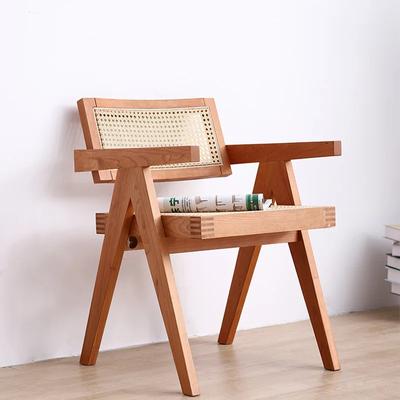 Retro Living Room Chairs Home Furniture Japanese Rattan Ancient Dining Chair Simple Armchair Nordic Home Stay Single Sofa Chair