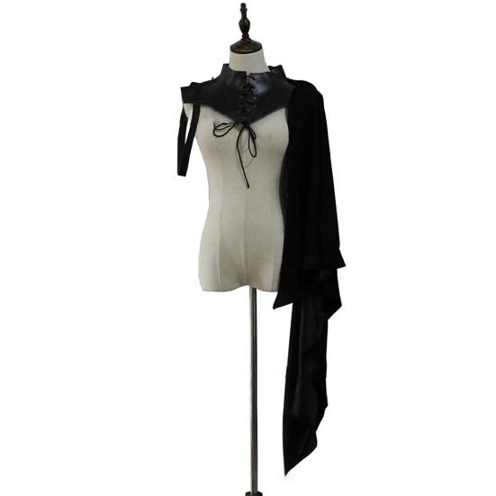 Halloween Cape Breathable Beautifully Mystery Comfortable Exquisite Holiday Wear Lightweight Role Play Medieval Stand Collar Cloak Costume for Home