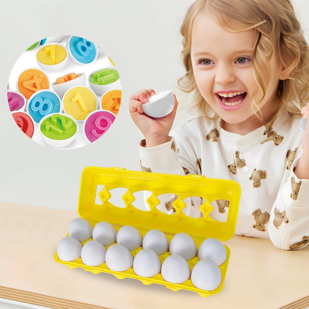 Passende Eier Puzzle-Set, 12-teiliges Sortier-Lernspielzeug, Lernspiel zur Feinmotorik, reisefreundliche Geschenkidee