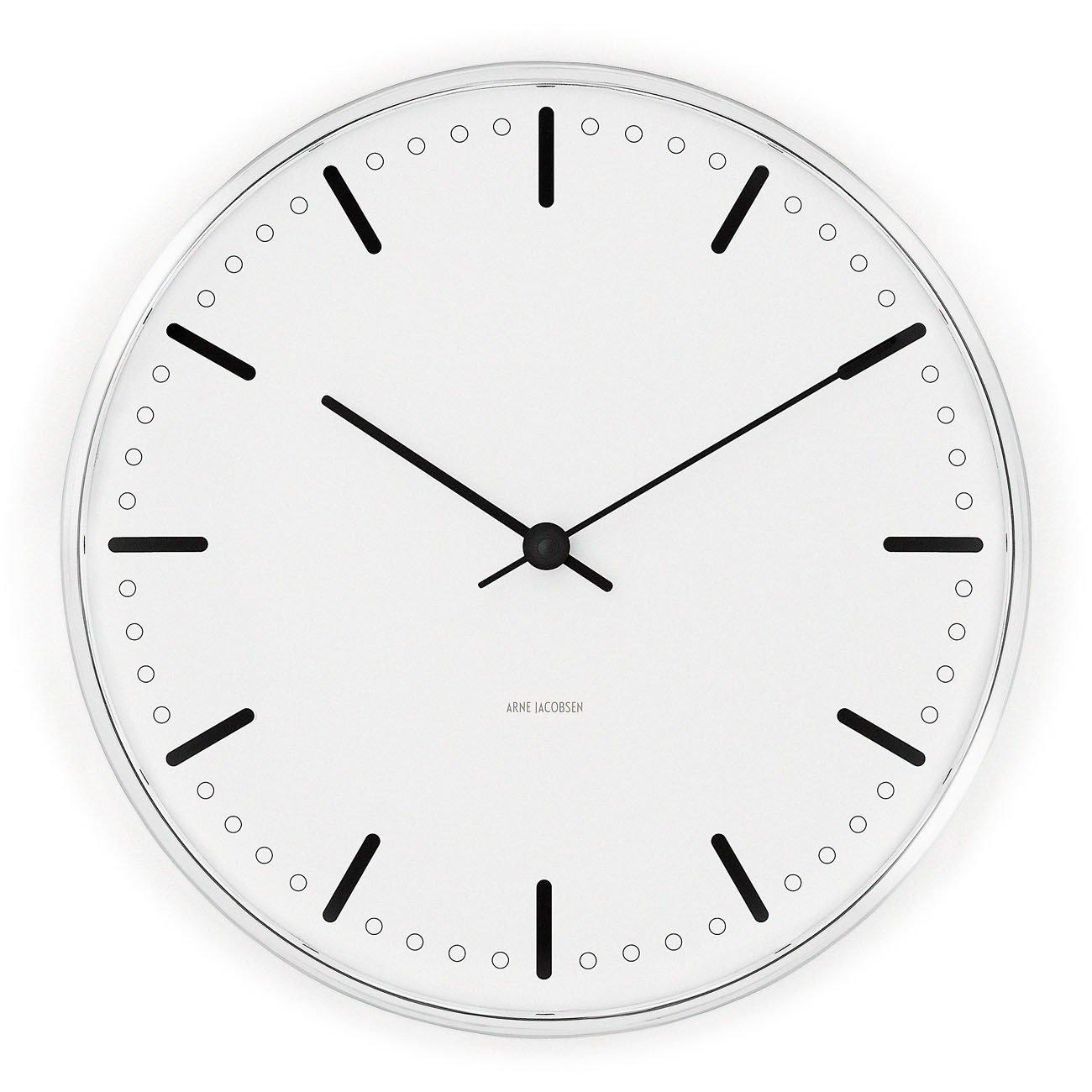 

Arne Jacobsen Clock Wall clock City Hall AJ43621 16.5cm white/black білий