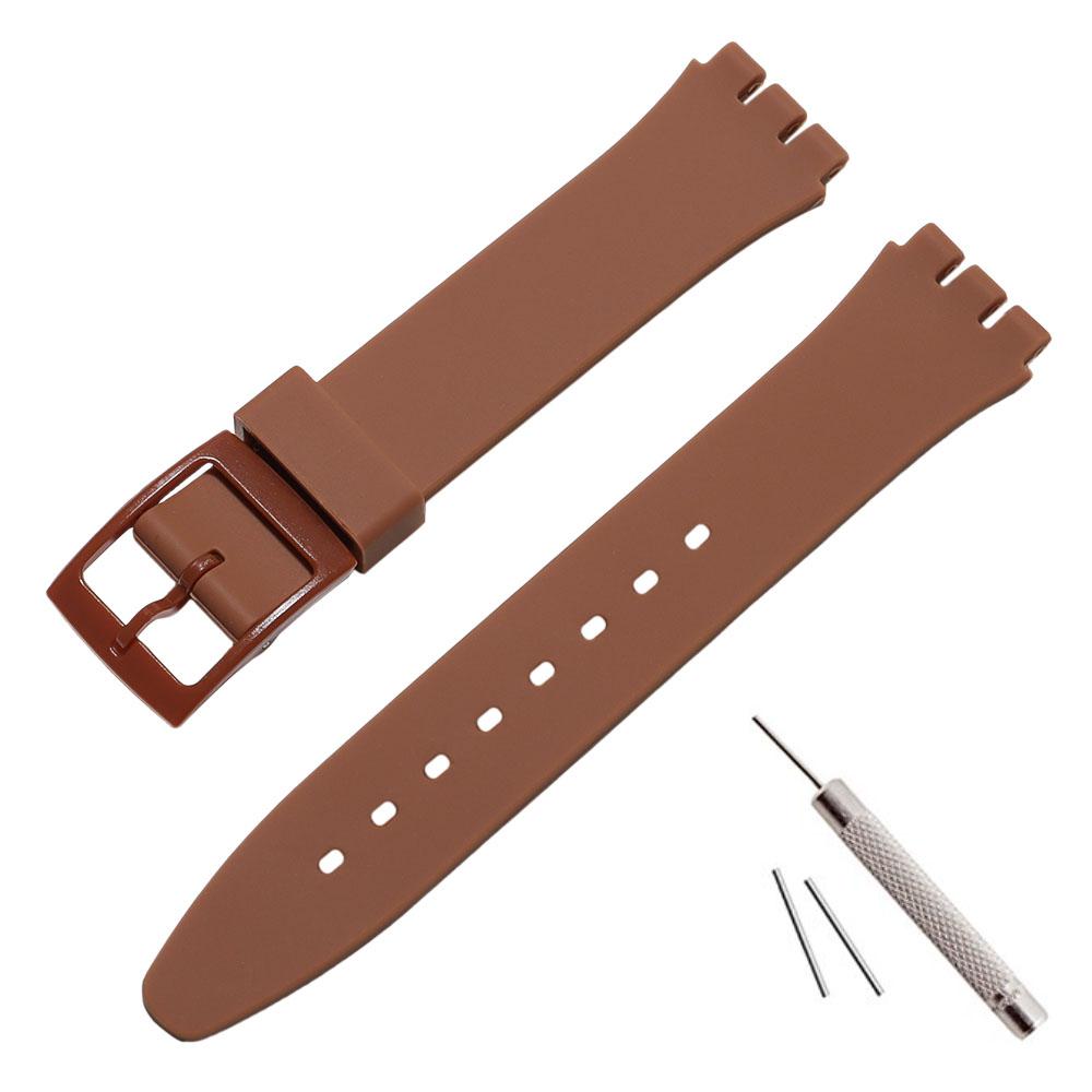Silikonowy Pasek do Zegarka 16mm 17mm 19mm 20mm dla Swatch Kolorowy Pasek Sportowy Gumowy Zamienny Pasek na Nadgarstek Bransoletka Akcesoria do Zegarka