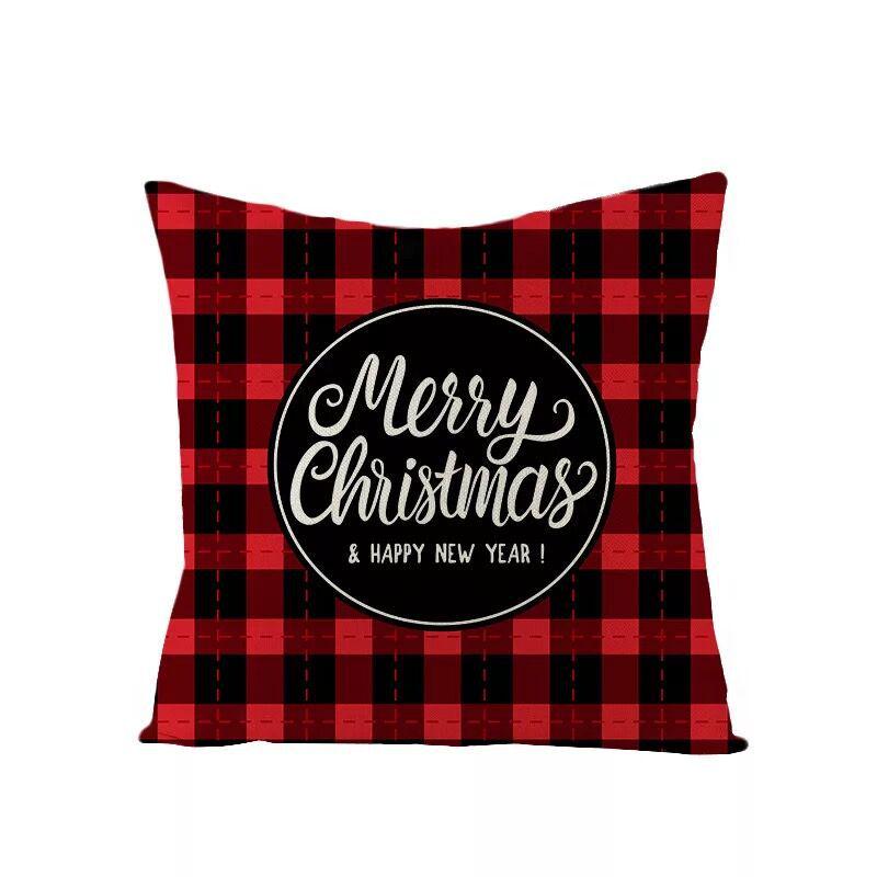 Christmas Linen Pillowcase Home Holiday Decoration Gift Pillow Cushion Cover