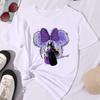 2025 New Funny Women Graphic T Shirts Kawaii Belle Disney Princess Women Clothes Summer Clothes Women Tops