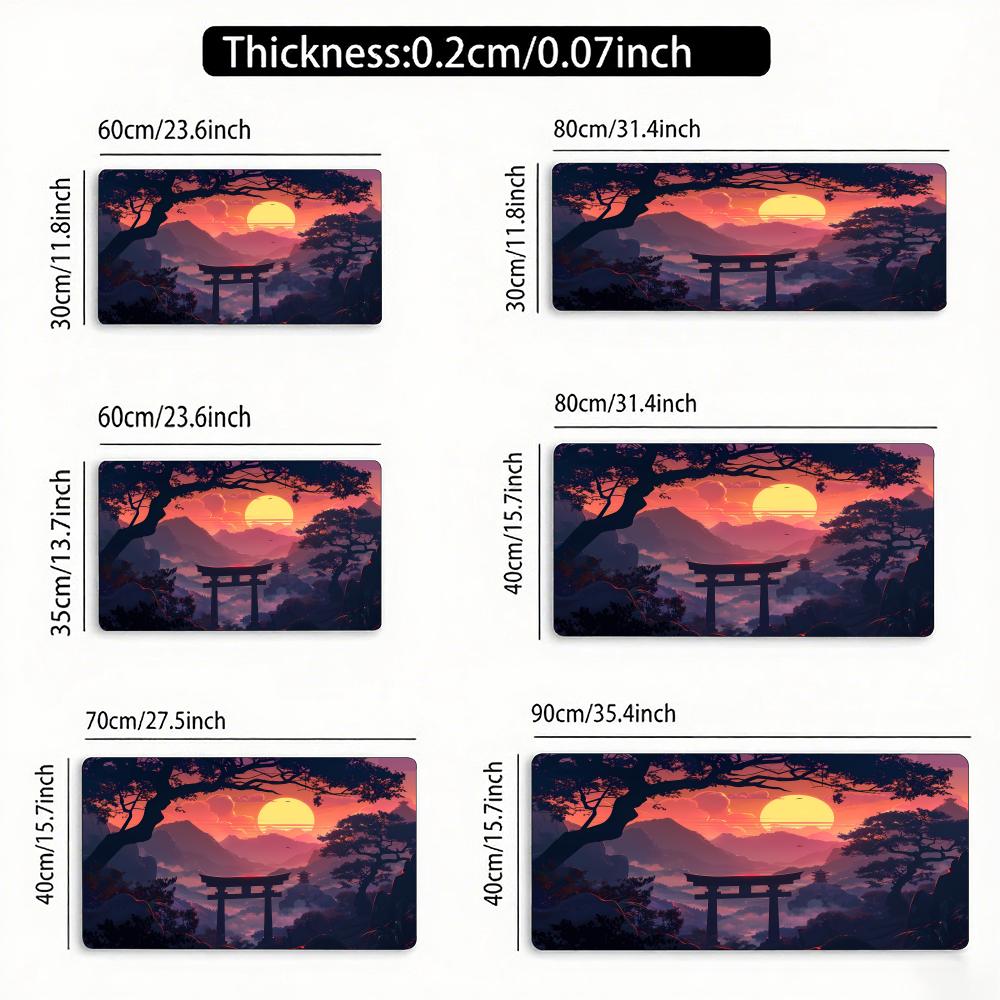 Sakura Mountain Landscape Mouse Pad Large Rubber Antislip PC Desk Accessories Mousepad for Offices and Gamer Keyboard Decor Mat