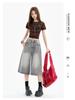 Women's 2025 Retro Wide-Leg Denim Jeans: Trendy, Versatile, Mid-Length Summer Pants