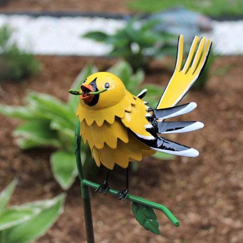 

Садовый металлический орнамент в виде птицы, прочный, устойчивый к ржавчине, наружное украшение, антикоррозионная защита, дропшиппинг жёлтый