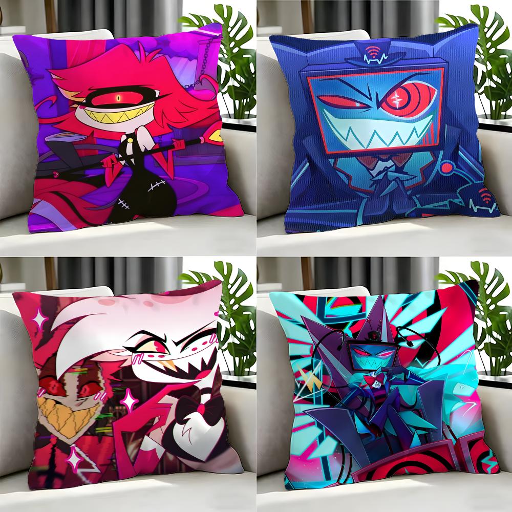 cartoon Hazbin Hotel Cushion Cover Cushion Cover Set 4Pcs 50x50 45x45 40x40 Pillowcase Decorative Sofa Home Decor