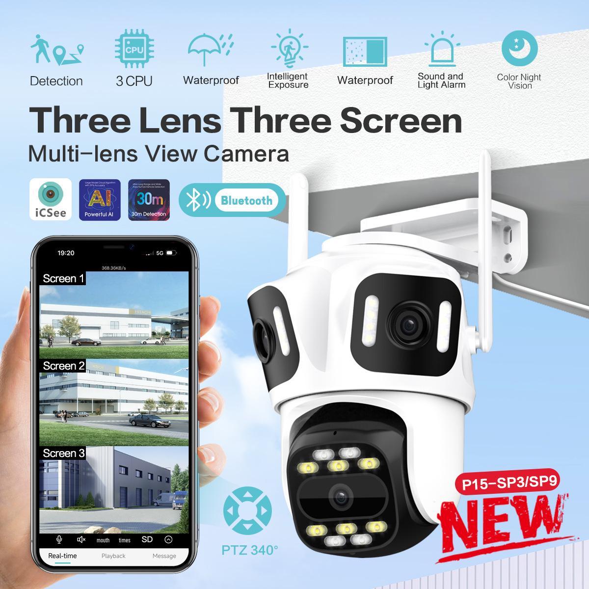 

3MP HD Night Vision Outdoor WiFi Camera for Home Use with Ultra Clear Infrared Remote Monitoring Starry Night Vision 3MP