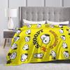 Snoopys Emotions Flannel Blanket Funny Throw Blankets for Bed Sofa Couch 125*100cm Plush Thin Quilt,
