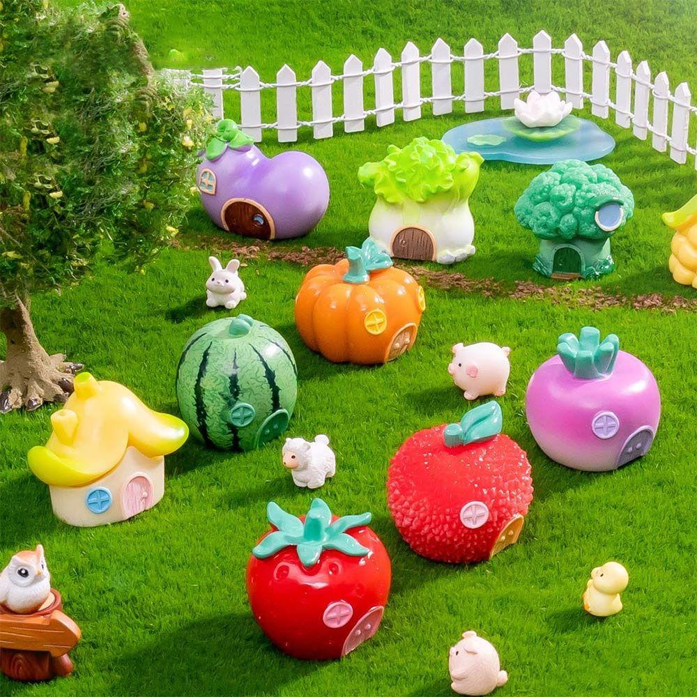 Micro Landscape Cartoon Vegetable House Multicolor Desktop Knick-knack Creative Fairy Tale House