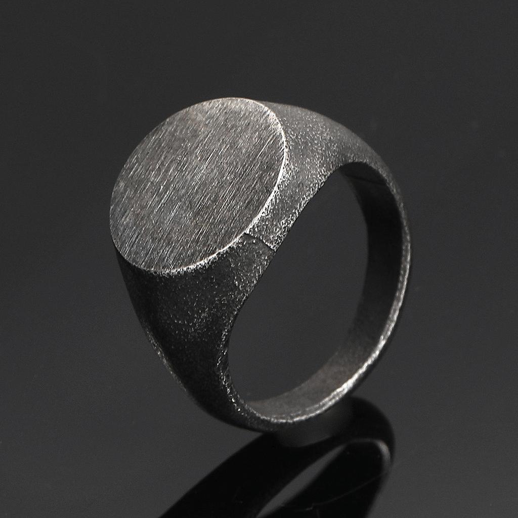 Cuervo, Anillo de Acero de Titanio, Anillo Dominante para Hombre de Negocios, Anillo Geométrico Sólido Simple