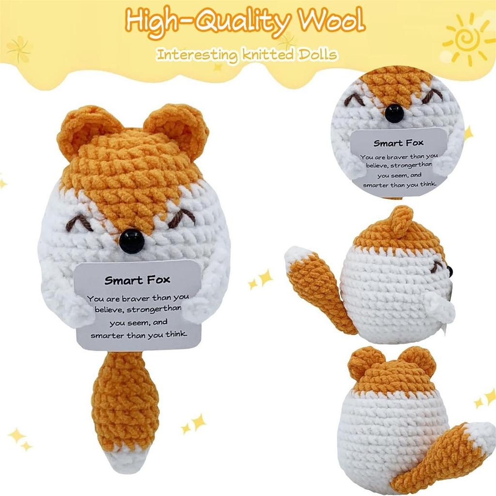 Funny Positive Crochet Foxs Crochet Doll As A Gift For Family And Children