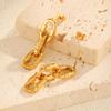 Stainless Steel 3-section Oval Chain Earrings for Women,Gold Plated Geometric Earrings,Punk Party Jewelry Gift