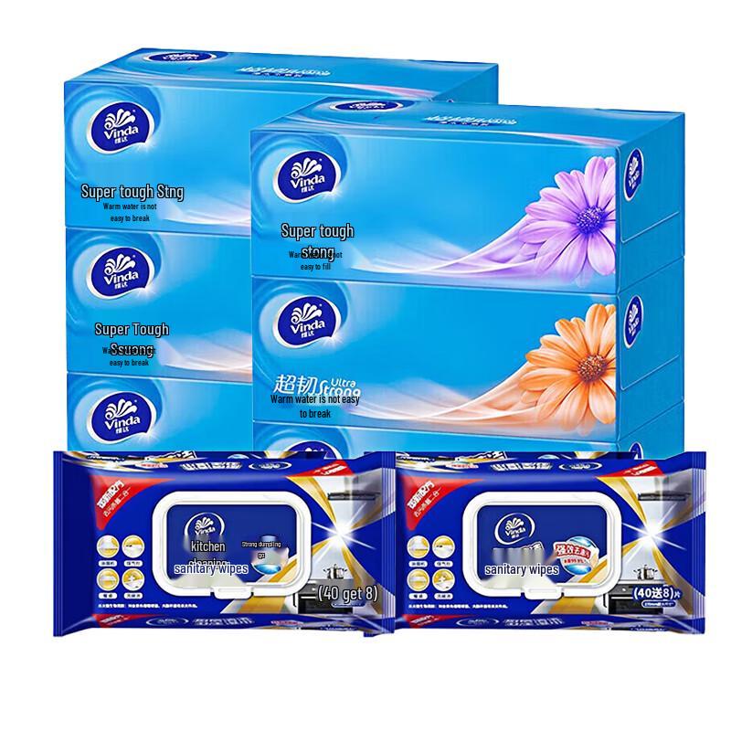 Vinda Kitchen Wet Wipes & Facial Tissues Bundle