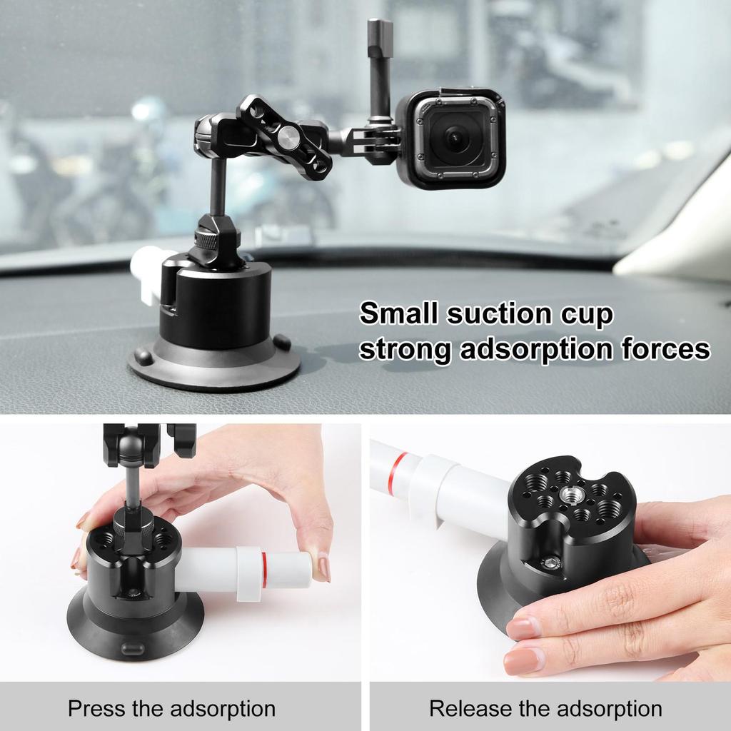 PULUZ Magic Arm Mount: Fat Cow 3-inch Suction Cup for Action Cameras