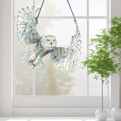 Gufo acchiappasole colorato in acrilico acchiappa-luce per finestra, decorazione per casa, giardino, balcone, regalo per amanti degli uccelli