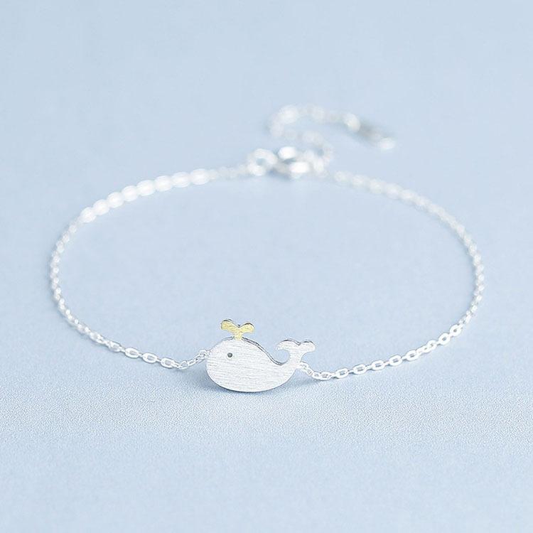Bracelet Women's Fashion Japanese and Korean Style Cute Little Whale Bracelet Copper Dolphin Bracelet Hand Accessories