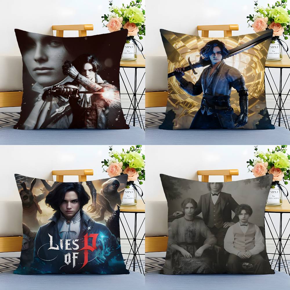 Spiel Lies Of P-P Heißer Cartoon Kissenbezug Milbendicht Kissenbezug Unsichtbarer Reißverschluss Seidiger Kurzplüsch Sofakissenbezug