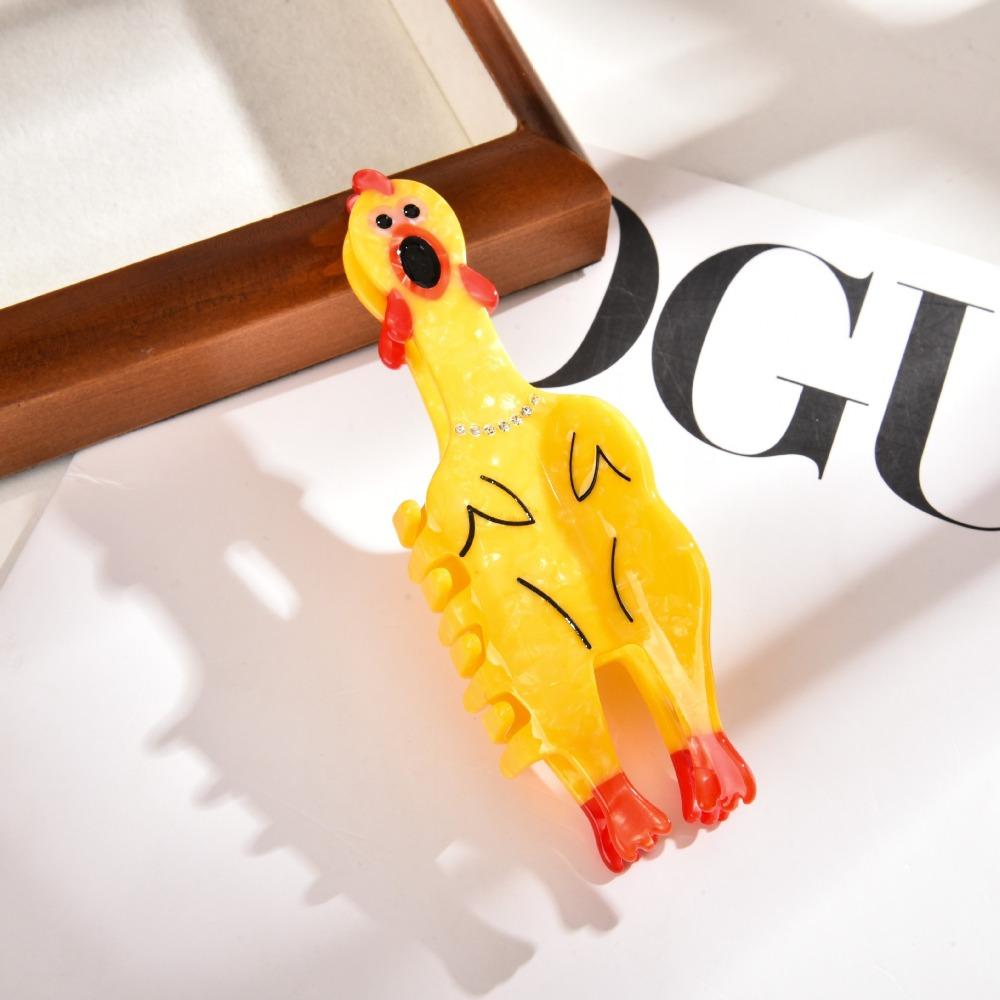 

Fun Animal Yellow Scared Rooster Hair Clip Acetate Headwear Creative Hair Claw for Women Girls