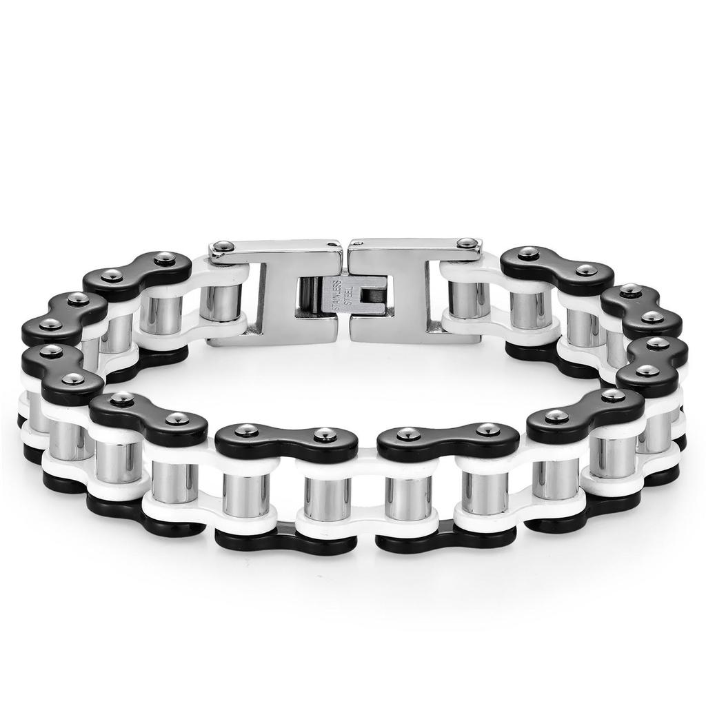 European-American Style Bicycle Chain Bracelet: Creative Rock Hip Hop Jewelry for Men & Women In Stainless Steel