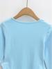 Spicy Girl Square Neck Cinched Waist Long Sleeve T-Shirt for Women - Spring/Autumn Base Layer, High Waist, Curved Style Top