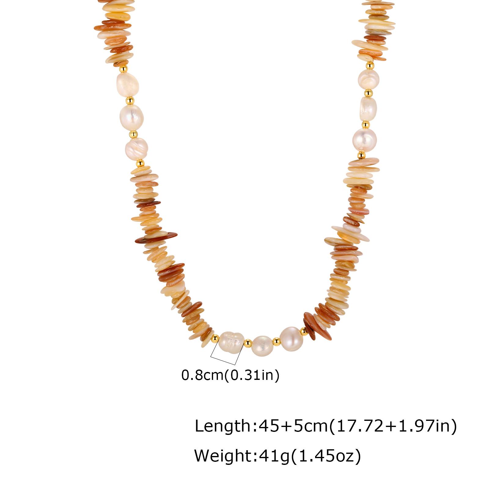 Irregular Natural Stone Freshwater Pearl Necklace for Women, Pink Purple Crystal Boho Handmade Necklace, Summer Trendy Jewelry