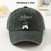 A Vintage Baseball Cap with a Heart Pattern Designed for Kids Stylish SoftTop Cap for Boys And Girls Adjustable Size Trendy