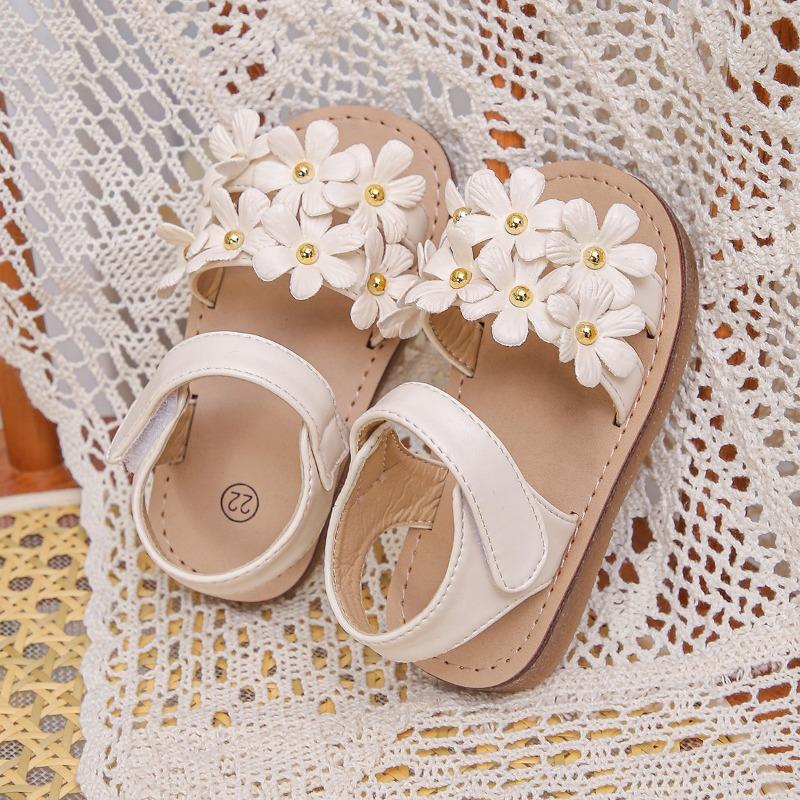 Girls' Floral Sandals Cute Princess Style Soft-Sole Sweet Shoes for Toddlers Cute Girls Shoes Casual Girls Shoes