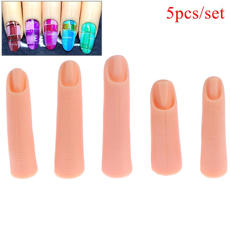 5Pcs/Set Nail Art Trainer Practice Training Finger Model Acrylic Gel Salon Tools