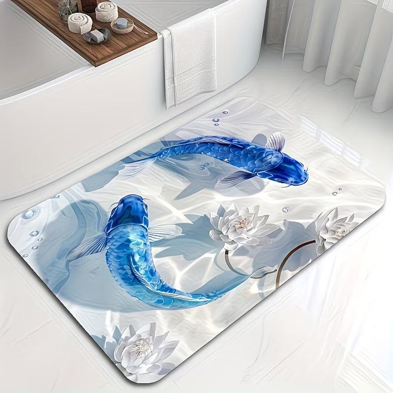 American Style Quick-Dry Ocean Diatom Mud Bath Mat, Absorbent and Dustproof for Bathroom & Entryway Use