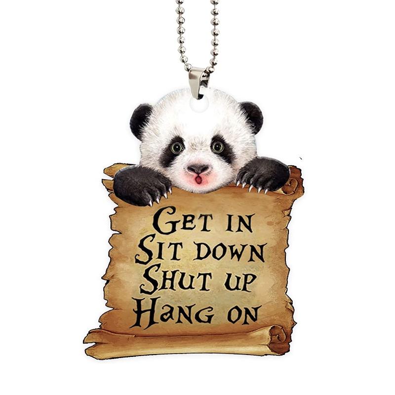 

Acrylic Dolphin Flat Car Hanging Interior Pendant Animal Bag Ornament Home Decor Panda