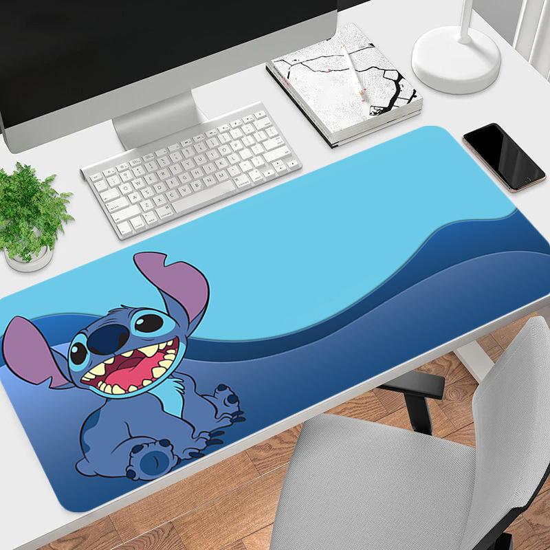 1pc Stitch Cartoon Blue Cartoon Large Game Mouse Pad Non Slip Office Mousepad Y052021 30cmx60cm(11.8x23.6inch)