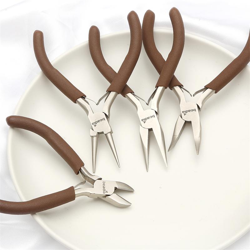 Coffee Handle Anti-slip Splicing and Fixing Jewelry Pliers Tools & Equipment Kit for DIY Jewelery Making Needlework