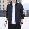 2022 Unisex Stand-Up Collar Baseball Jacket - Casual Three-Bar Design for Students