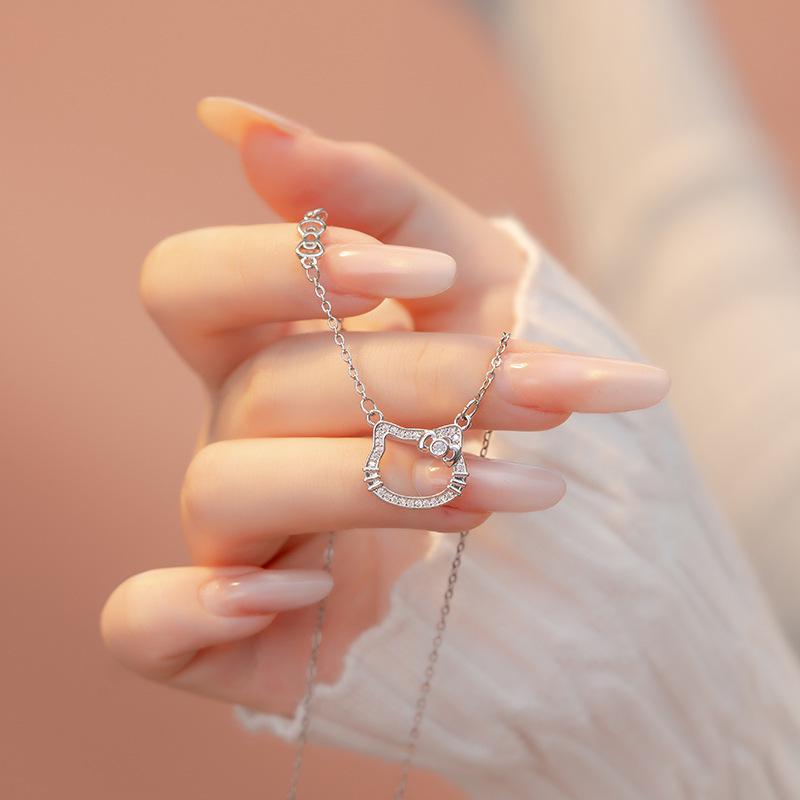 2025 Hello Kitty Bow Necklace: Elegant Women's Accessory for Valentine's Day Gift