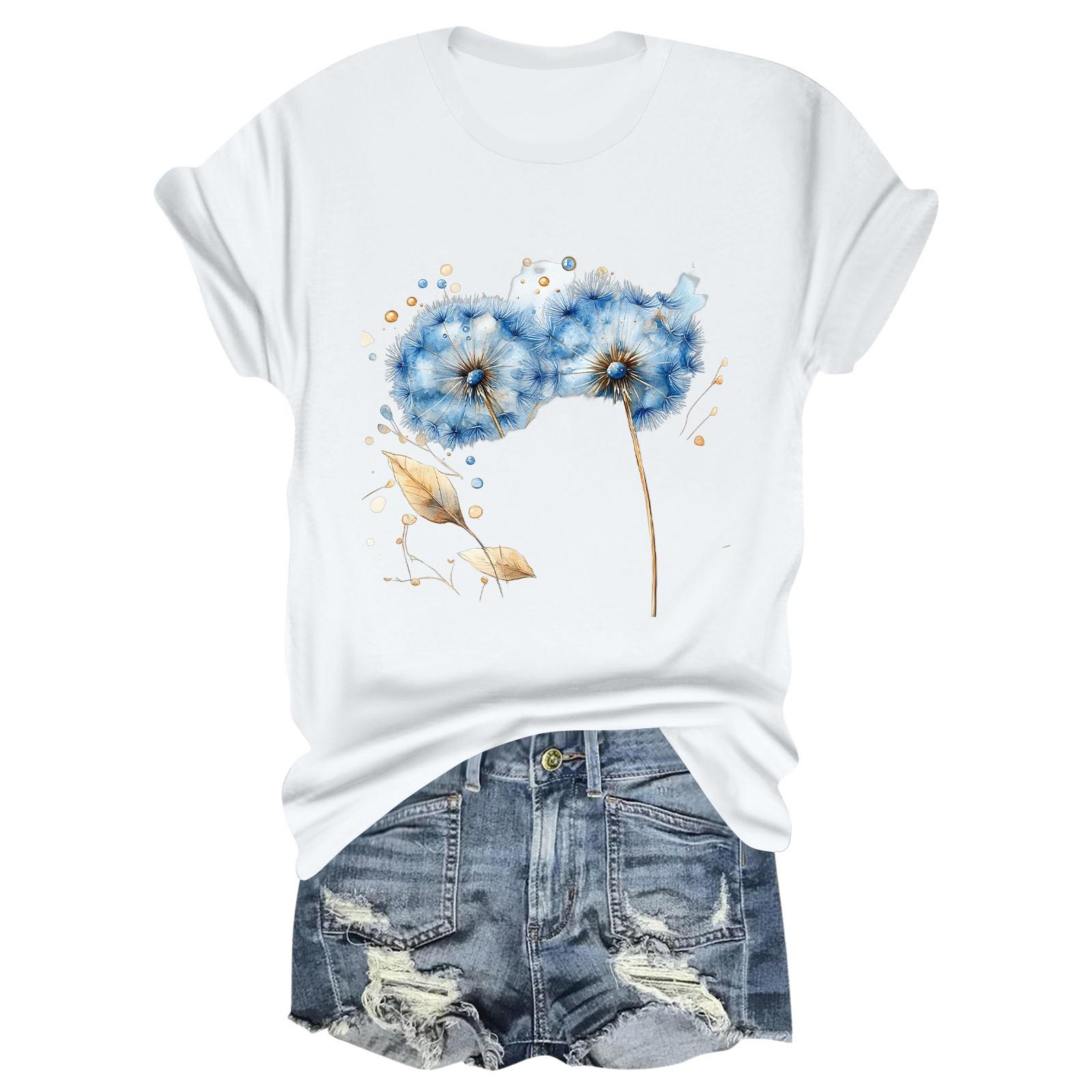 

Дитяча повсякденна футболка з круглим вирізом і короткими рукавами з принтом 160 білий